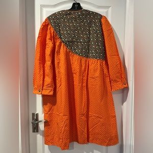 VGUC Batsheva orange 🍊 and black combo mini dress, size 12.